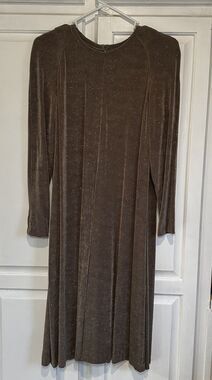 Leo Narducci Vintage Dress Knee Length Gold Sparkle Size 6 Made In USA